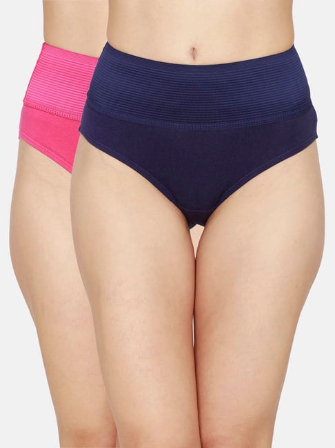 Buy Zivame Blue & Pink Tummy Tucker Hipster Panty - Pack of 2 for Women  Online @ Tata CLiQ