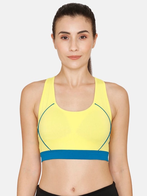 Buy Zelocity by Zivame Yellow Non Wired Padding Sports Bra for Women Online  @ Tata CLiQ
