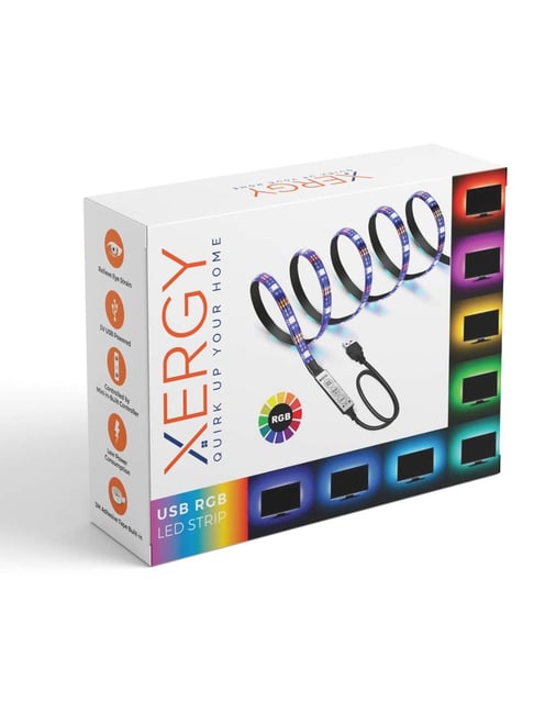 XERGY USB 5V 5050 RGB LED Flexible Strip Light Multi-Color Lighting Kit, (3 Meter for 40-49" TV s)