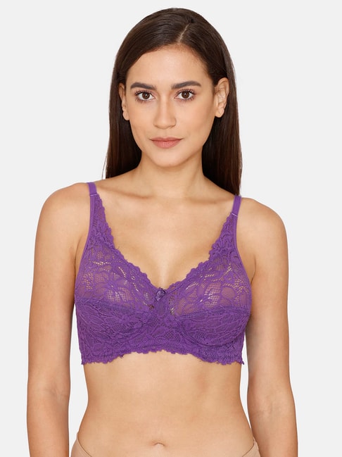 Buy Rosaline by Zivame Purple Lace Non-padded Bra for Women Online @ Tata  CLiQ