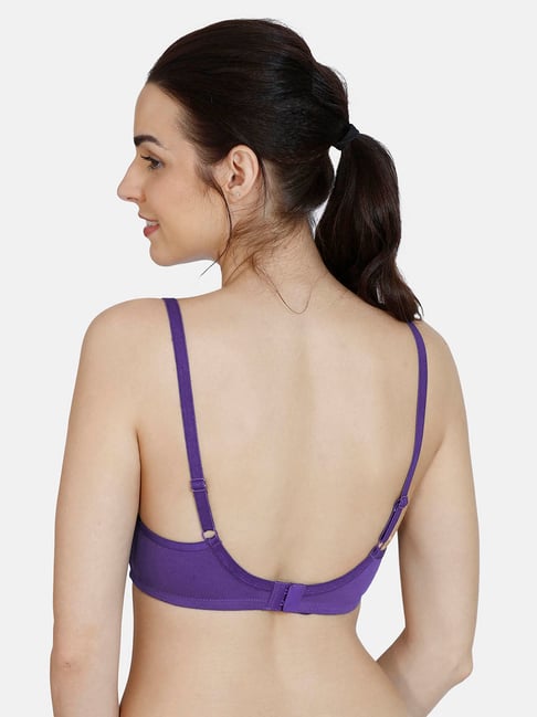 Buy Rosaline by Zivame Purple & White Non-wired Non-padded T-Shirt Bra for  Women Online @ Tata CLiQ
