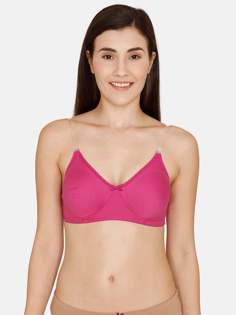 Rosaline by Zivame Beige & Pink Half Coverage Non-Padded T-Shirt Bra - Pack  of 2