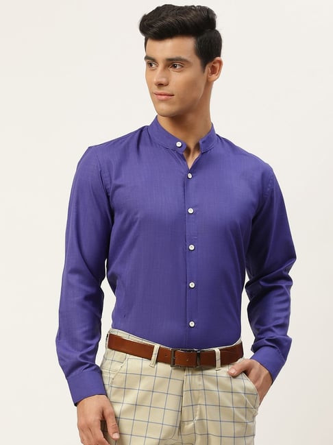 Sojanya Blue Cotton Regular Fit Shirt-picture-12