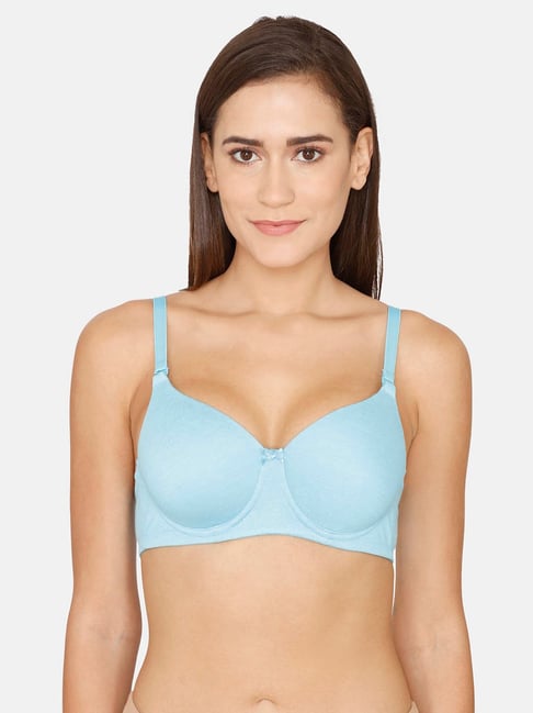 Buy Rosaline by Zivame Aqua Blue Non Wired Non Padded T-Shirt Bra