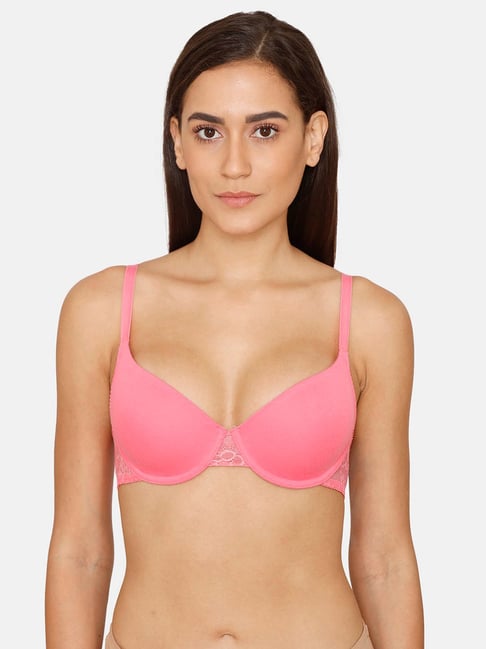 Zivame Pink Under-wired Padded T-Shirt Bra Price in India