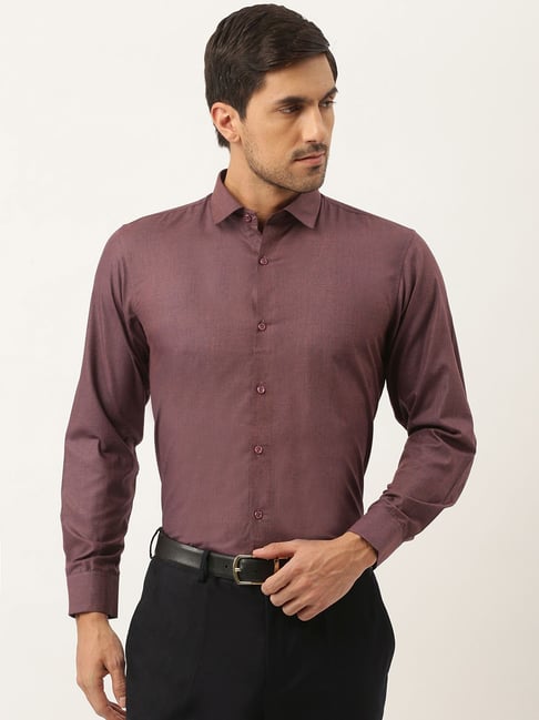 Sojanya Brown Cotton Regular Fit Self Pattern Shirt-picture-43