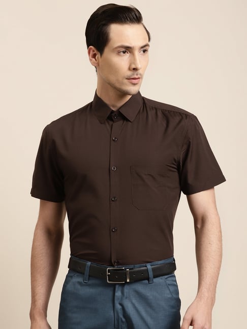 Sojanya Brown Cotton Regular Fit Shirt-picture-21