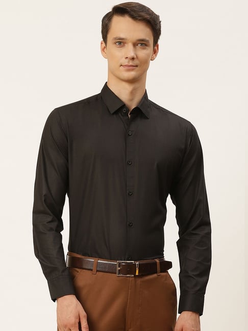 Sojanya Black Cotton Regular Fit Shirt-picture-22