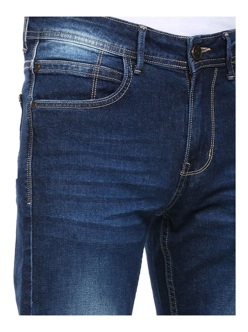 Buy Colt Blue Slim Fit Heavily Washed Jeans for Men's Online @ Tata CLiQ