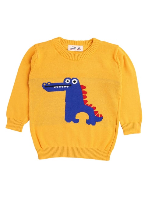 Buy Simply Kids Yellow Printed Sweatshirt for Boys Clothing Online