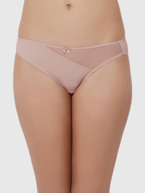 Wacoal Plunge Low Waist Medium Coverage Lace Bikini Panty - Mauve Price in India