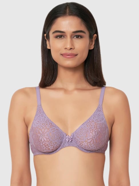 Wacoal Halo Lace Non-Padded Wired 3/4Th Cup Lace Everyday Comfort Bra -  Lavender
