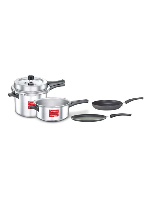 Prestige Silver & Black Aluminium Cookware Set