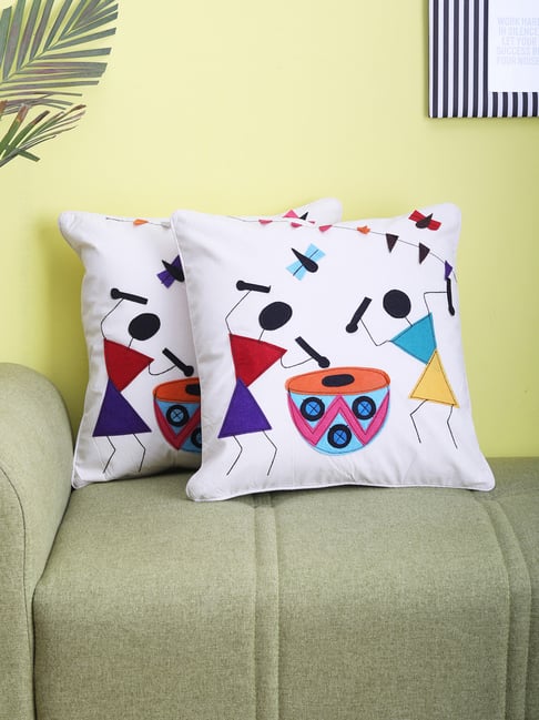 VarEesha Multicolor Cotton Cushion Cover - Set of 2