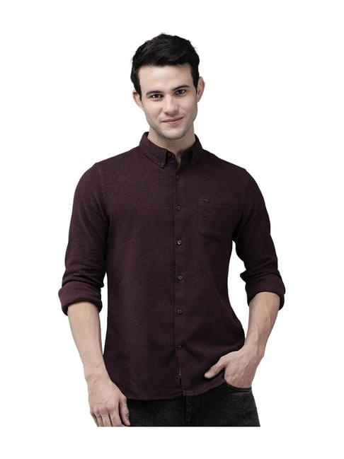 The Bear House Purple Button Down Collar Shirt