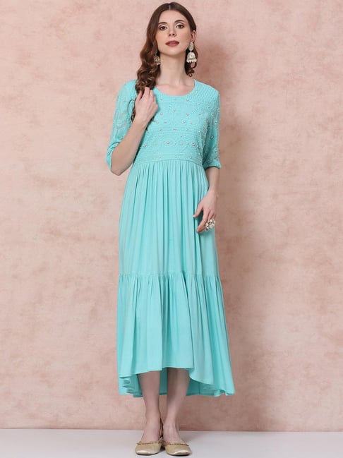 Rangriti Green Embellished Maxi Dress-picture-14