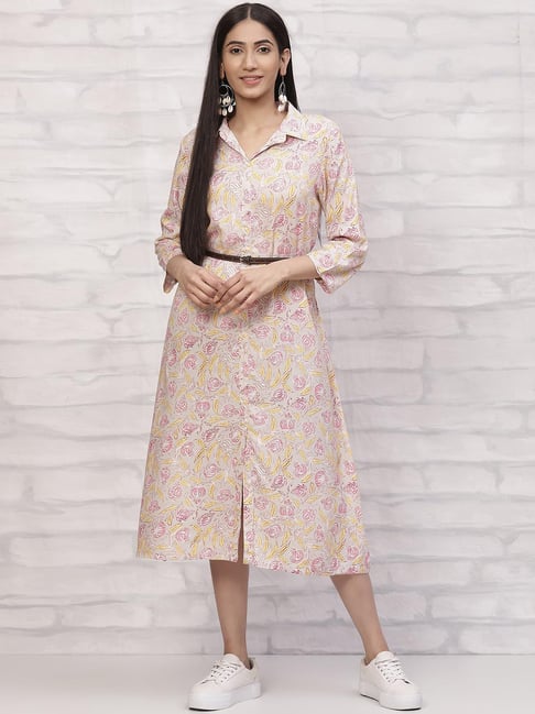 Buy Rangriti Grey & Pink Printed Other Dress for Women Online @ Tata CLiQ