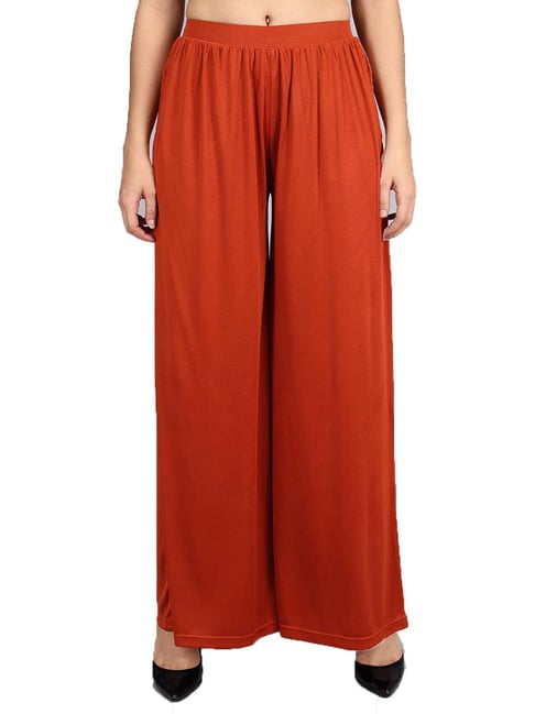 Kotty Orange Flared Fit Palazzos-picture-13