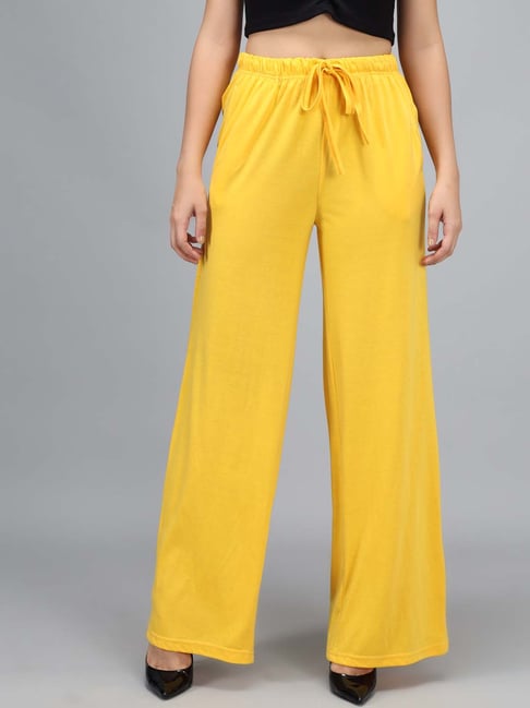 Kotty Yellow Flared Fit Palazzos-picture-29