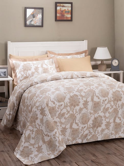 Maspar Beige Cotton Double Duvet Cover with 2 Pillow Case-picture-32