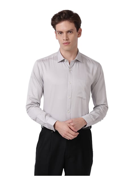 Park Avenue Grey Slim Fit Shirt