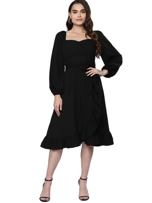 Femella Black Regular Fit Dress Price in India