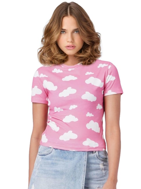 Only Pink Printed T-Shirt