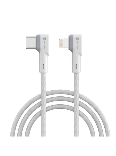 Portronics Konnect Type-C to 8 Pin USB PD Cable (White)