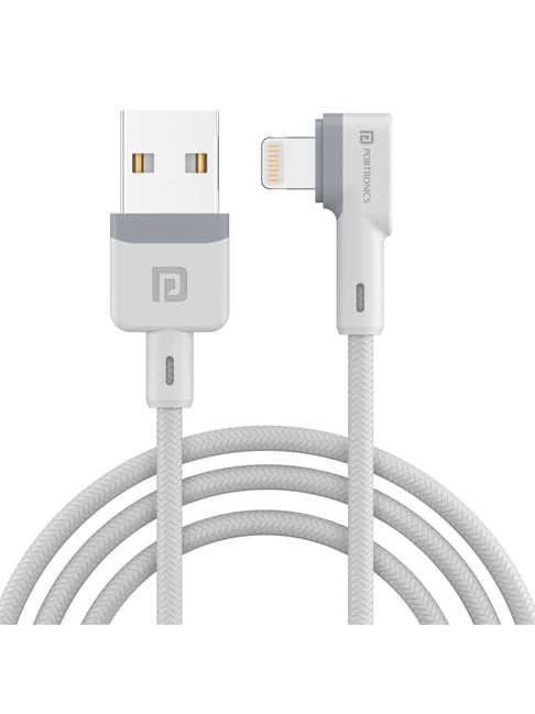 Portronics 1.2M 8Pin USB Cable (White)