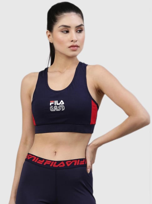 Buy Fila Navy Printed Sports Bra for Women Online @ Tata CLiQ