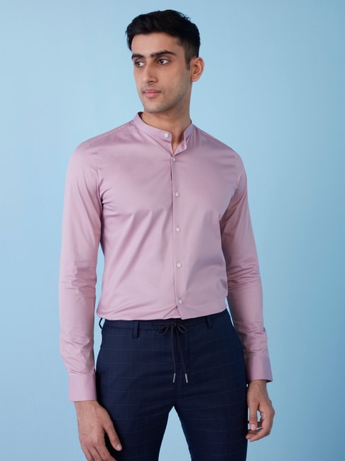 Buy WES Formals by Westside Light Purple Ultra Slim Fit Shirt Online at ...