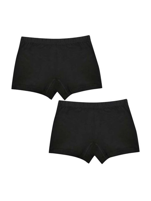 Tiny Bugs Kids Black Cotton Boxer Briefs - Pack of 2