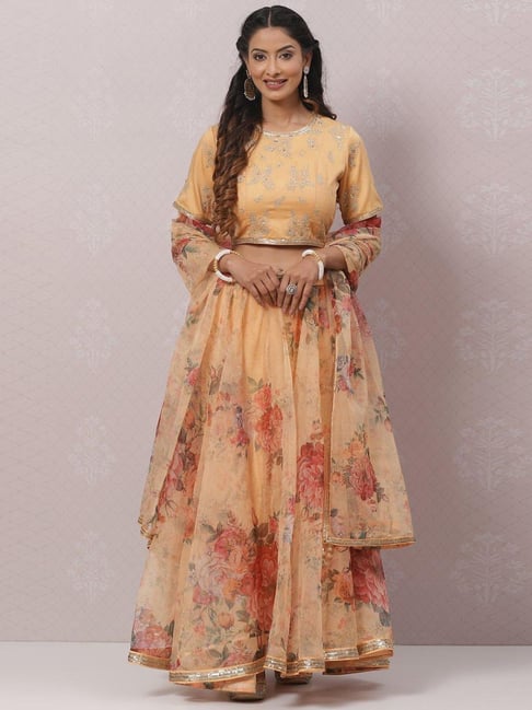 Yellow & Blue Paithani Silk Lehenga – myRiti