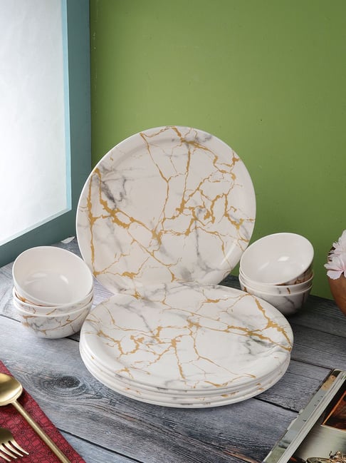 Buy Servewell White Melamine Dinner Set 12 Pieces at Best Price