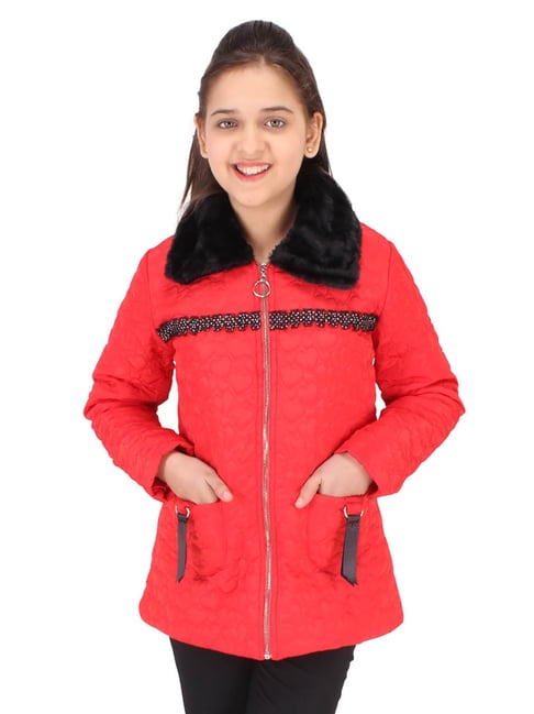 Buy Girls Red Solid Regular Fit Jacket Online - 90231 | Allen Solly