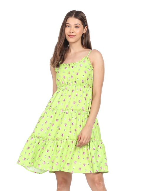 Sugr Green Floral Dress Price in India