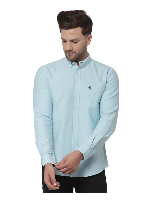 Red Tape Blue Cotton Regular Fit Shirt