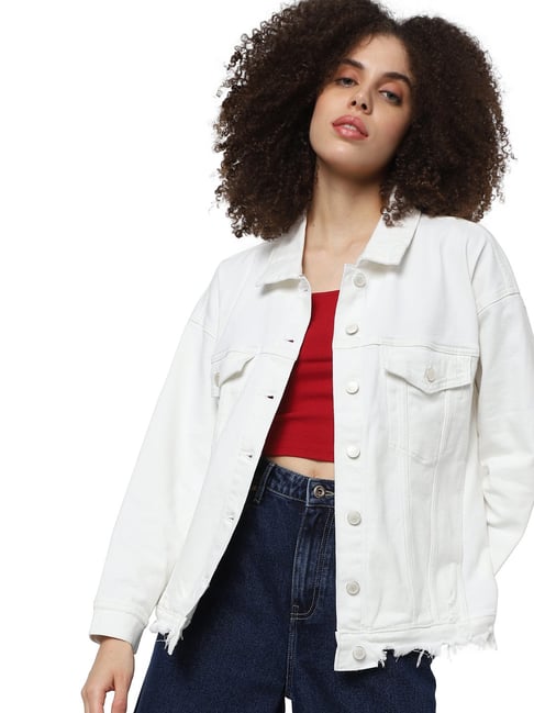 Buy AND Solid Cotton Regular Fit Women's Casual Jacket | Shoppers Stop