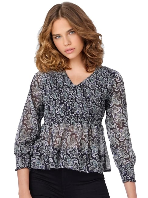 Only Black Printed Top