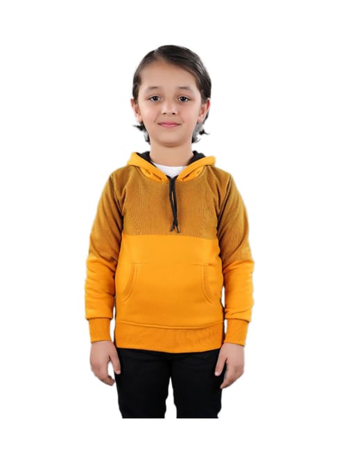 Ahhaaaa Kids Yellow Solid Hoodie-picture-18