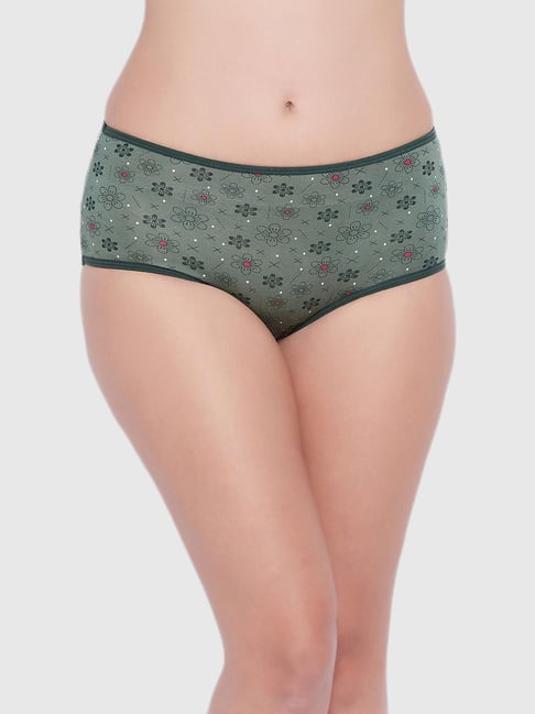 Clovia Green Floral Print Panty Price in India