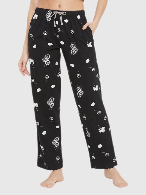 Buy Clovia Black Printed Pajamas for Women Online @ Tata CLiQ