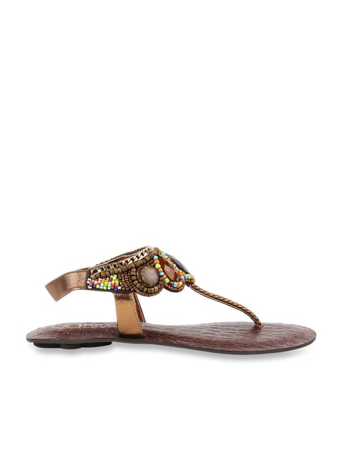 Catwalk Women's Brown T-Strap Sandals Price in India