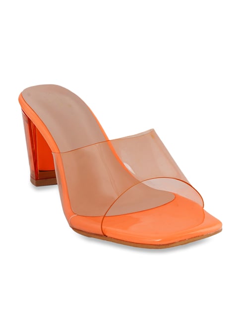 Scentra Women's Orange Casual Sandals