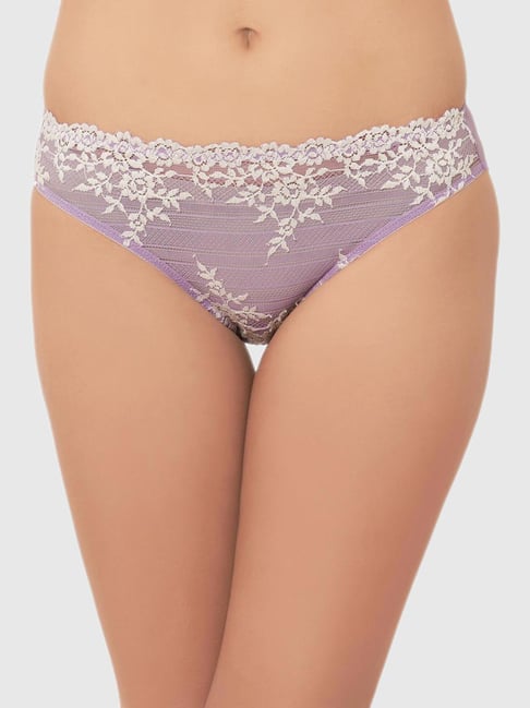 Wacoal Embrace Lace Low Waist Medium Coverage Lace Bikini Panty - Lavender Price in India