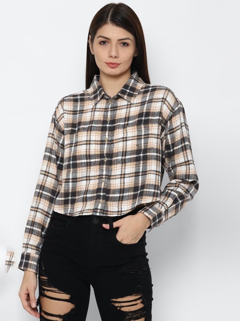 American Eagle Outfitters Black Checks Shirt Price in India