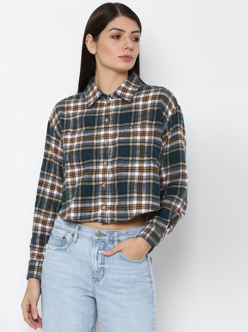American Eagle Outfitters Multicolor Checks Shirt Price in India