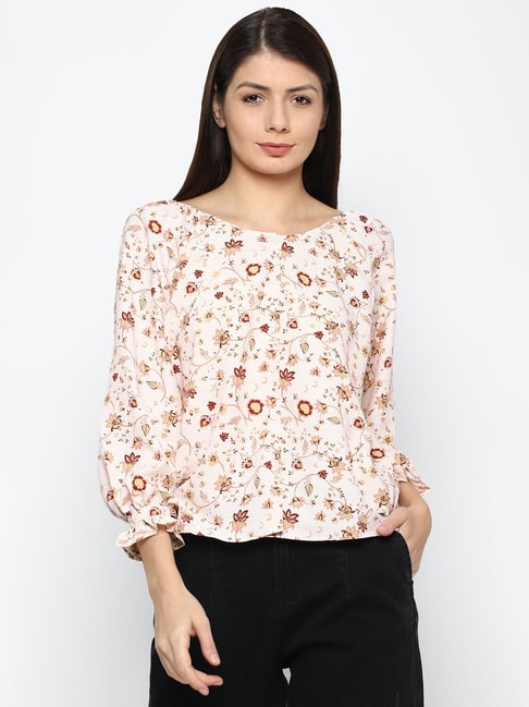 Solly by Allen Solly Beige Printed Top Price in India