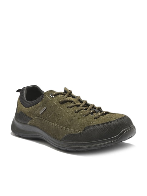 Olive green casual shoes for men