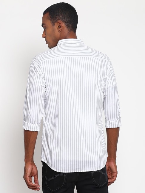 Buy Lee Grey & White Slim Fit Striped Shirt for Men's Online @ Tata CLiQ